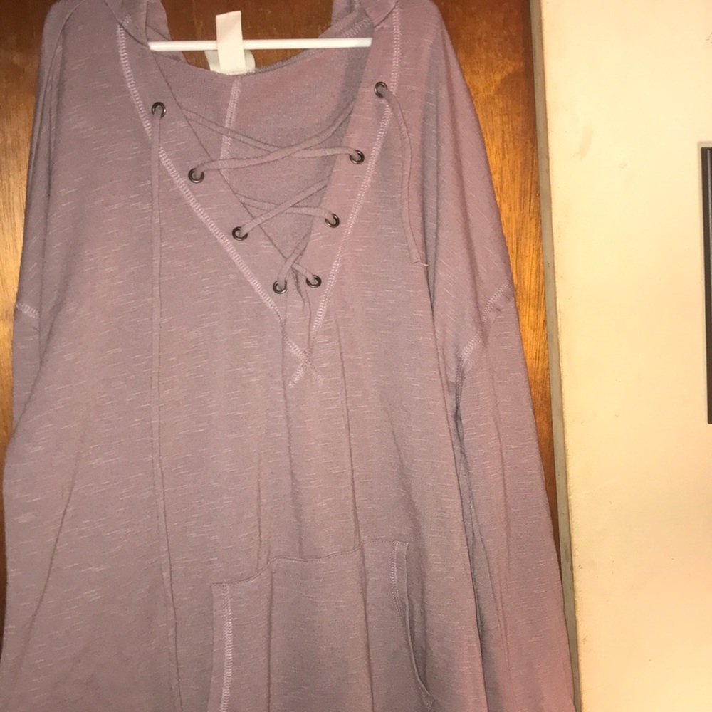 Lace up tunic hoodie!
